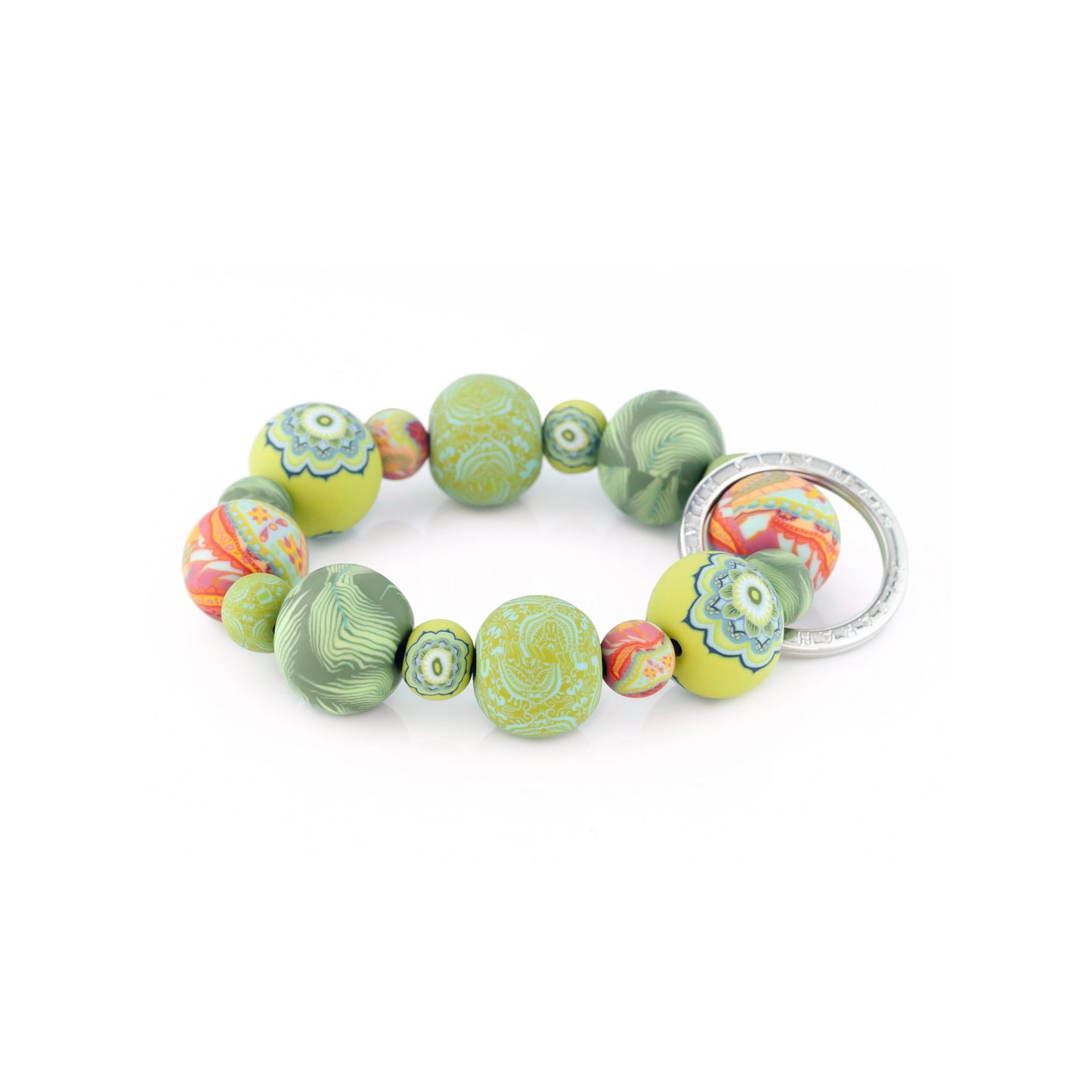 Green fern wrist keychain