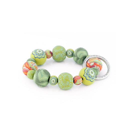 Green fern wrist keychain