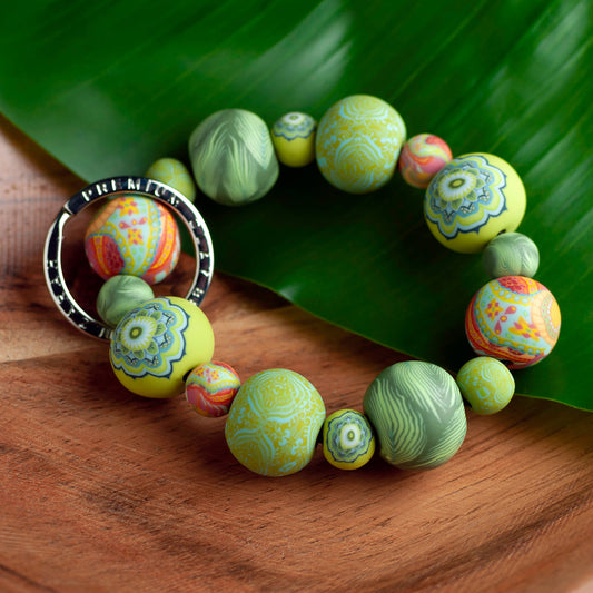 Green fern wrist keychain
