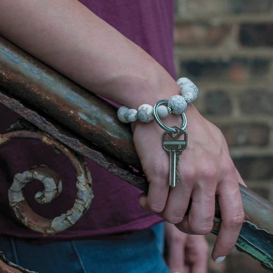Linen Small Bead Wrist Keychain