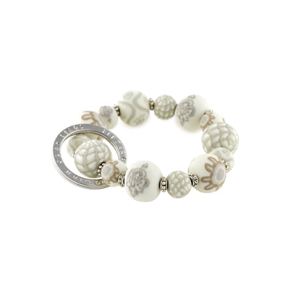 Linen Small Bead Wrist Keychain