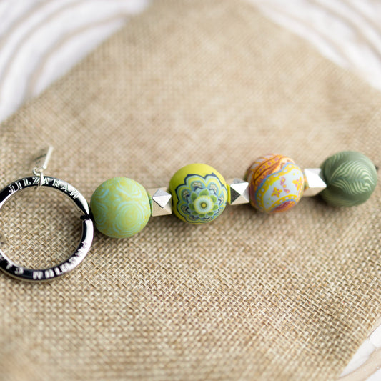 Green fern four-ball keychain