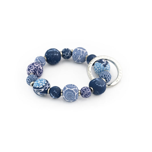 Dutch Blue Small Bead Wrist Keychain