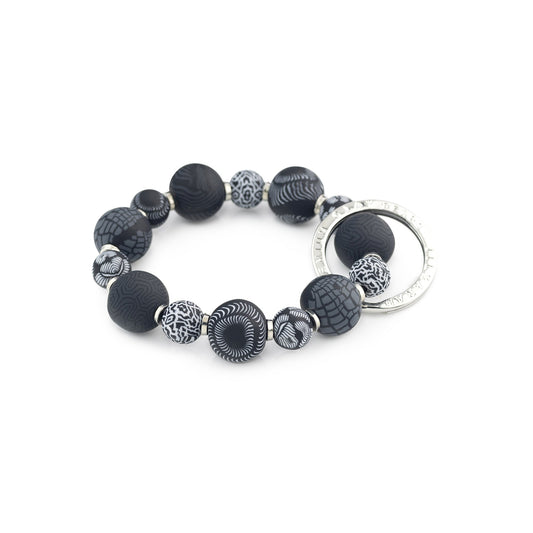 Black Bead Wrist Keychain