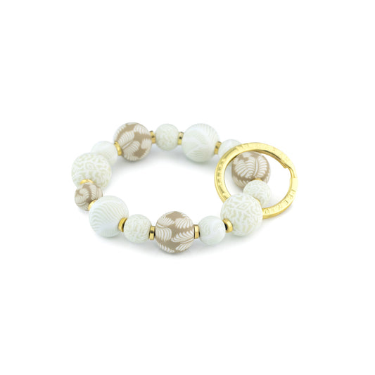 Ivory Palm Small Bead Wrist Keychain