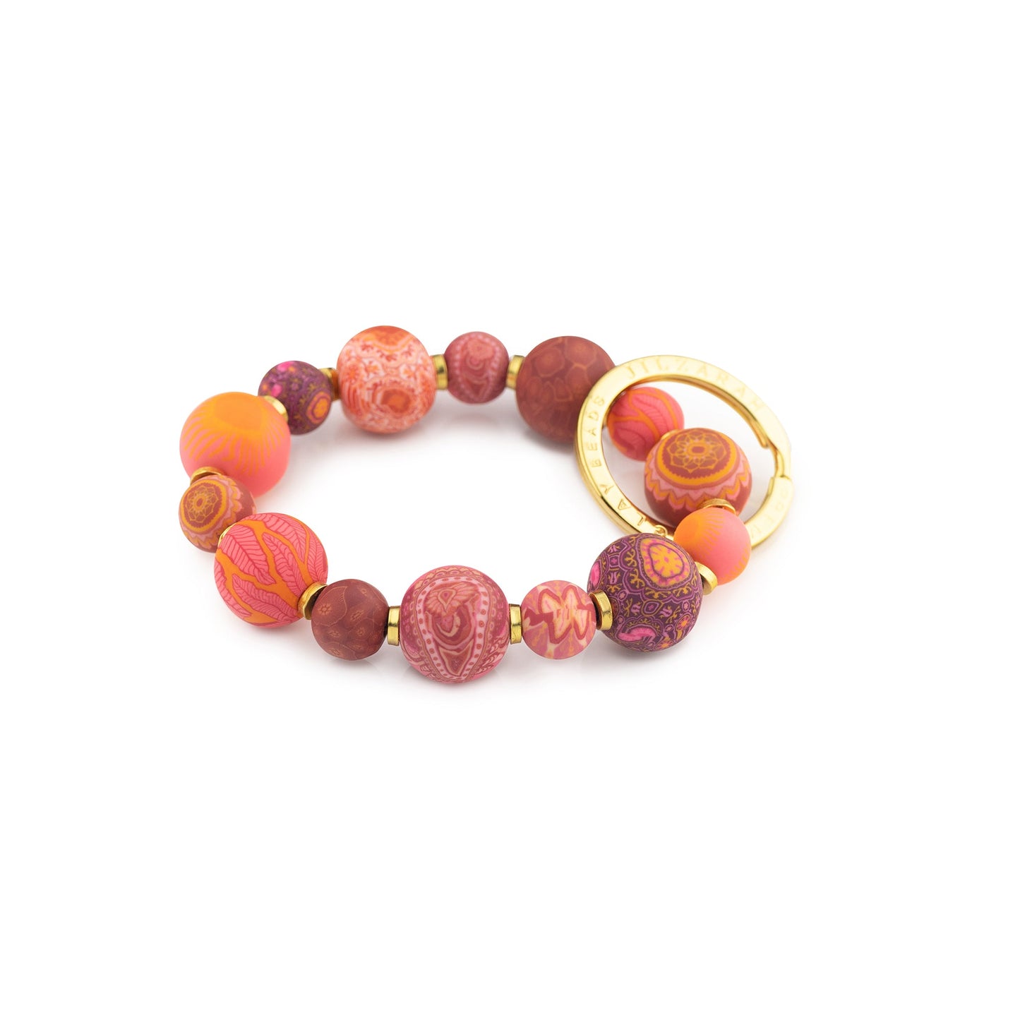 Red Small Bead Wrist Keychain