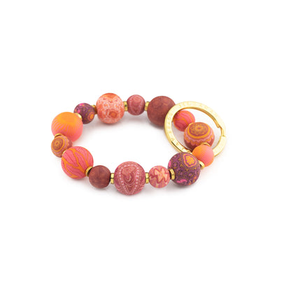 Red Small Bead Wrist Keychain