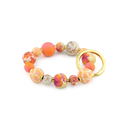 color Small Bead Wristlet Keychain